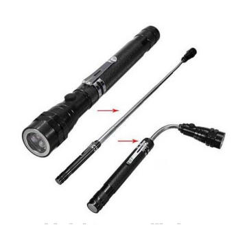 Factory Supply 3 led Aluminum Flashlight with Telescopic Magnetic pick-up Tool